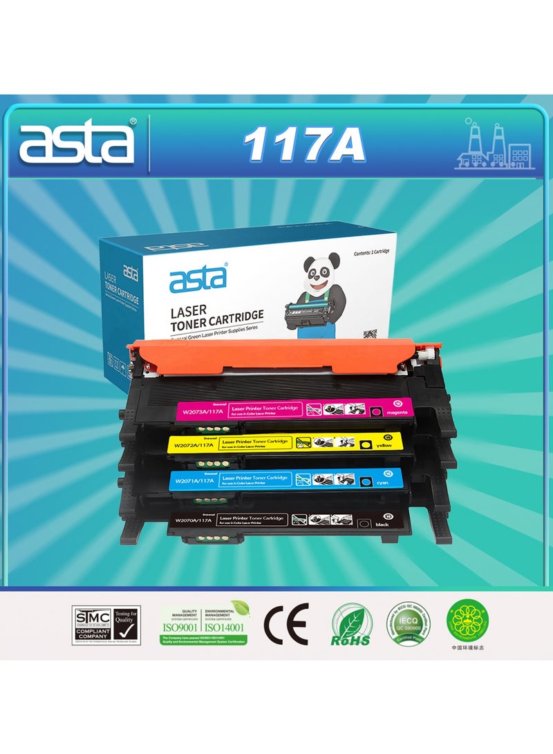 استا حبر ASTA 178nw 179fnw 117A W2070A W2071A W2072A W2073A متوافق مع طابعة الليزر الملونة 150a W 2070 2071 2072 2073 117 A خرطوشة حبر بديلة مستهلكة للمكتب المتميز من LaserJet pr - Image 1